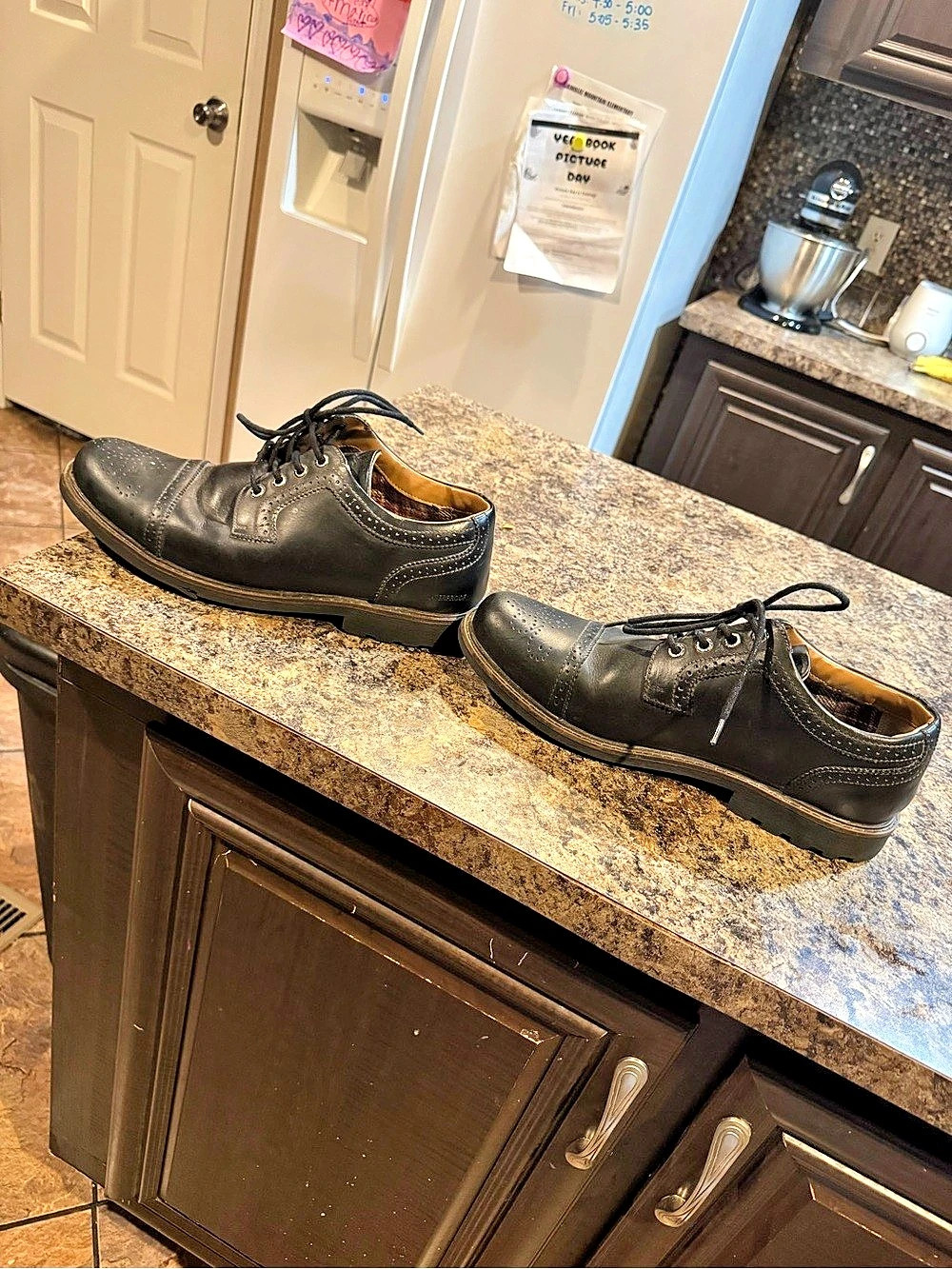 Bass Black Leather Wingtip Oxfords